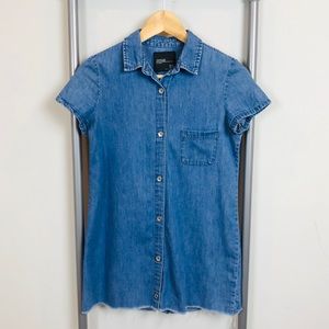 Zara blue denim dress short sleeve XS